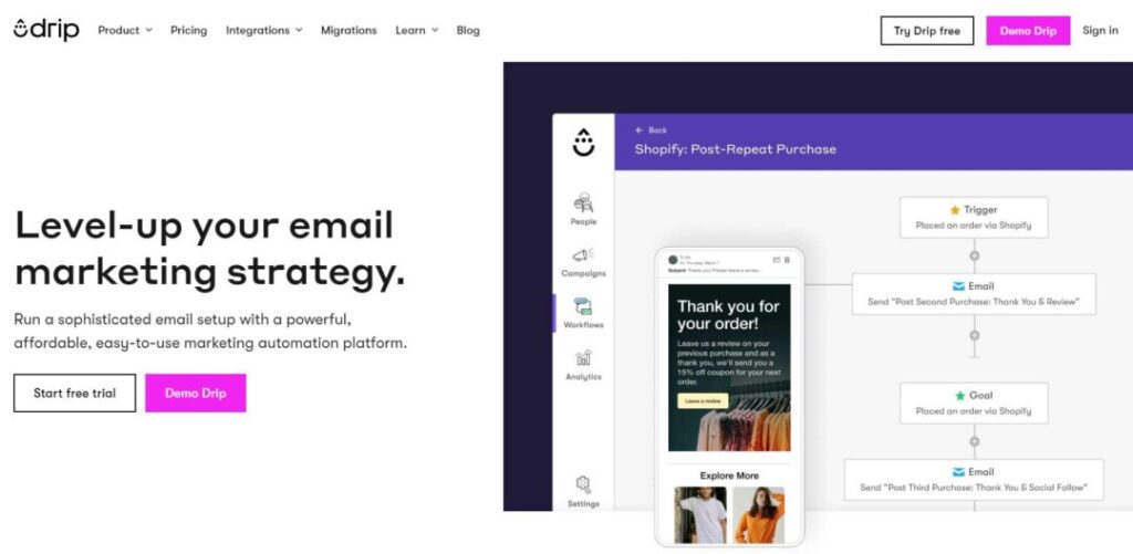 Drip: Ecommerce-Focused Automation Powerhouse